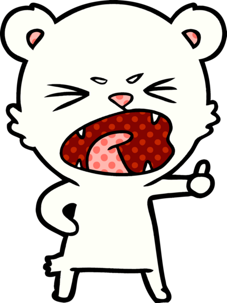 Bir insan tarafından çizilmiş kızgın kutup ayısı çizgi filmi.