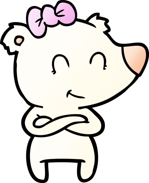 Bir insan tarafından çizilmiş dişi kutup ayısı çizgi filmi.