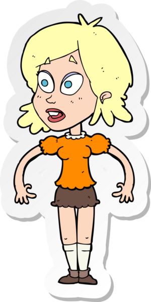 Bir insan tarafından çizilmiş bir karikatür çıkartması.