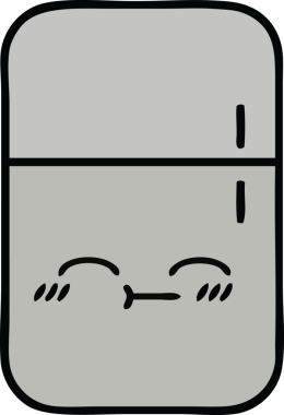 Bir insan tarafından çizilmiş buz dolabı karikatürü.