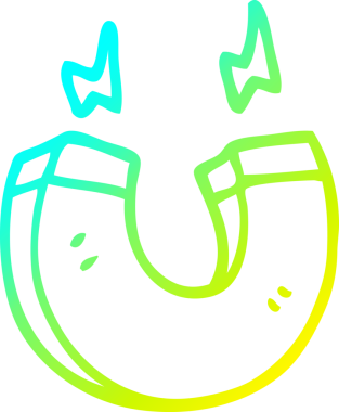 Bir insan tarafından çizilen mıknatısın soğuk gradyan çizgisi.