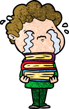 Bir insan tarafından çizilmiş ağlayan çizgi film adamı.