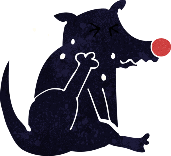 Bir insan tarafından çizilmiş çizgi köpek çizimi.