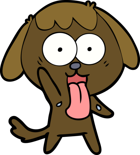 Bir insan tarafından çizilmiş şirin bir çizgi film köpeği.