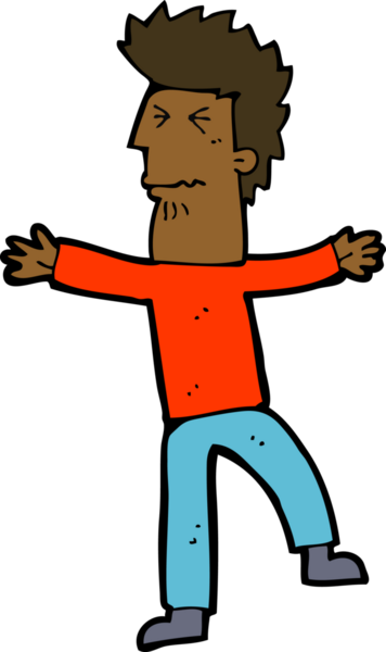 Çizgi film bir insan tarafından çizilmiş stresli adam