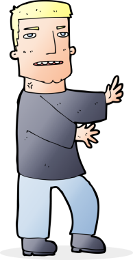 Bir insan tarafından çizilmiş karikatür adam.