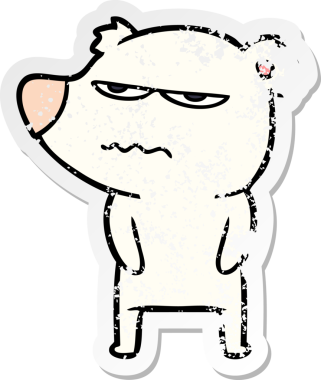 Bir insan tarafından çizilmiş kızgın bir ayı kutup karikatürü.