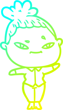 Bir insan tarafından çizilmiş bir karikatür kadın çizimi.