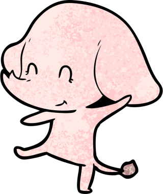 Bir insan tarafından çizilmiş şirin bir fil.