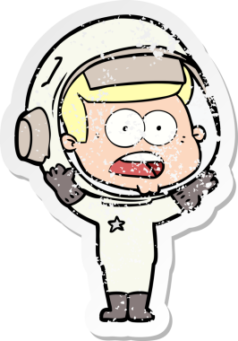 Bir karikatürün sıkıntılı çıkartması bir insan tarafından çizilmiş astronotu şaşırttı.