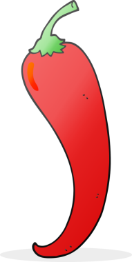 Bir insan tarafından çizilmiş karikatür kırmızı biber.