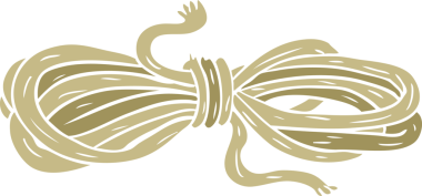Bir insan tarafından çizilmiş düz renkli çizgi film ipi