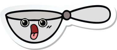 Bir insan tarafından çizilmiş sevimli bir çizgi filmin çıkartması.