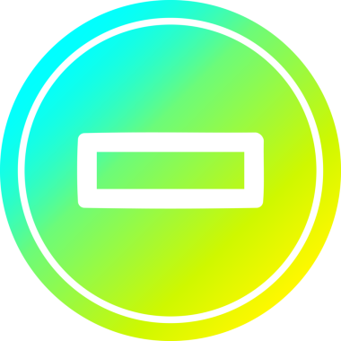 Serin gradyan bitiş dairesel simgesi ile çıkarma bir insan tarafından çizilen serin gradyan bitiş