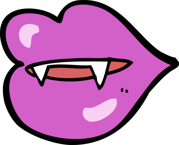 Bir insan tarafından çizilmiş vampir dişleri.