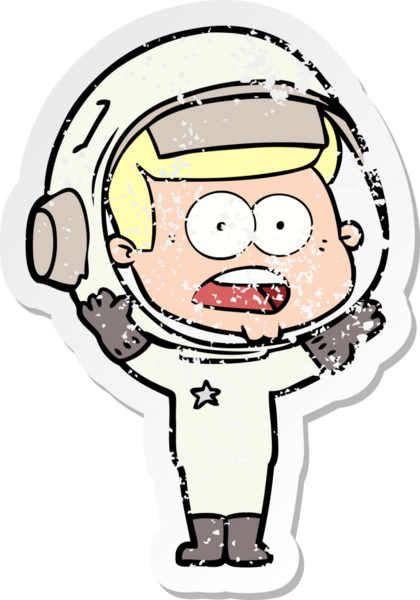 Bir karikatürün sıkıntılı çıkartması bir insan tarafından çizilmiş astronotu şaşırttı.