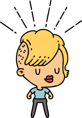 Bir insan tarafından çizilmiş geleneksel dövme stili yenilikçi bir kız.