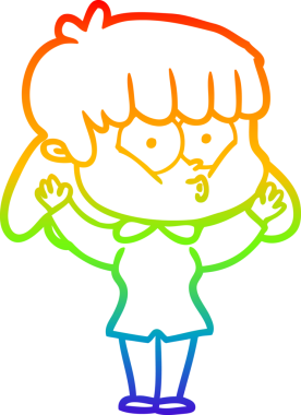 gökkuşağı gradyan çizimi bir insan tarafından çizilmiş bir çizgi film ıslık kızı