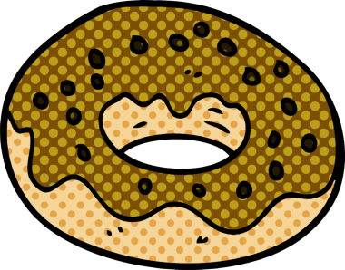 Bir insan tarafından çizilmiş çikolatalı çörek.