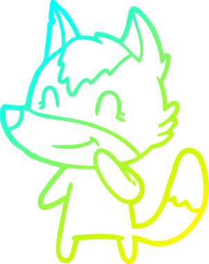 Bir insan tarafından çizilmiş dost canlısı bir kurt çizgi çizimi.