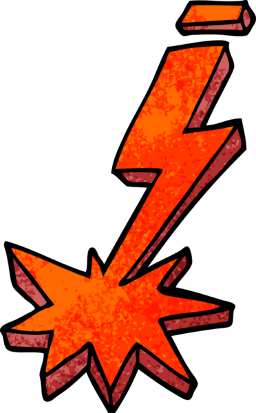 Bir insan tarafından çizilmiş karalama yıldırımı.