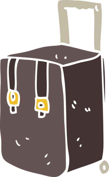 Bir insan tarafından çizilen bagajın düz renk çizimi