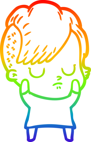 gökkuşağı gradyan çizimi bir insan tarafından çizilmiş bir karikatür kadın