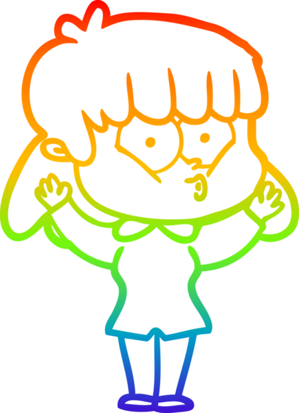 gökkuşağı gradyan çizimi bir insan tarafından çizilmiş bir çizgi film ıslık kızı