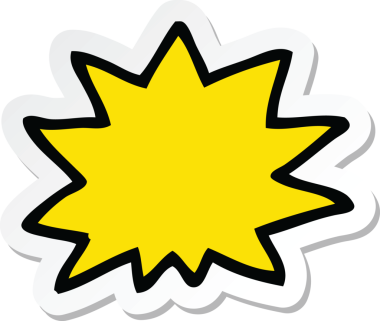 Bir insan tarafından çizilmiş bir çizgi film patlamasının çıkartması.