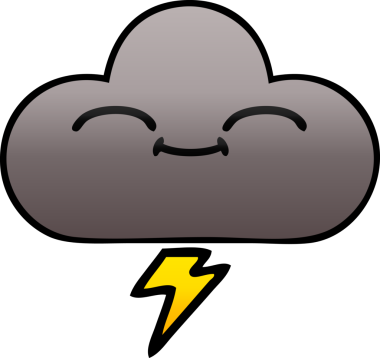 Bir insan tarafından çizilmiş bir fırtına bulutunun gölgelenmiş karikatürü