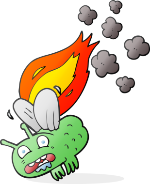 Çizgi film sineği bir insan tarafından çizildi ve yakıldı.