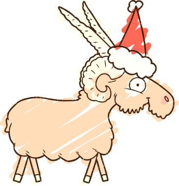 Bir insan tarafından çizilen Noel Keçisi Tebeşiri