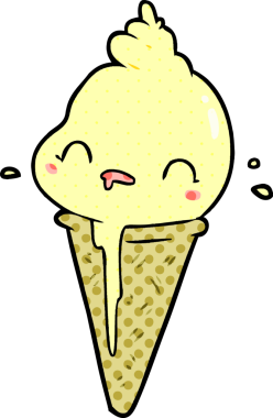 Bir insan tarafından çizilmiş tatlı çizgi film dondurması.