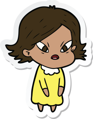 Bir insan tarafından çizilmiş bir karikatür çıkartması.