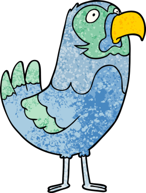 Bir insan tarafından çizilmiş papağan.