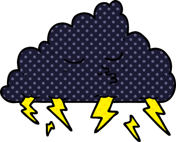 bir insan tarafından çizilmiş fırtına bulutu.