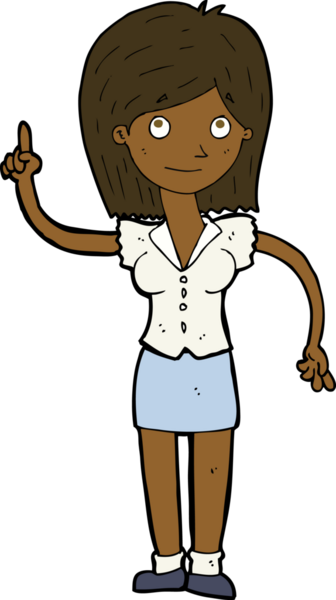 Bir insan tarafından çizilmiş bir fikri olan karikatür kadın.