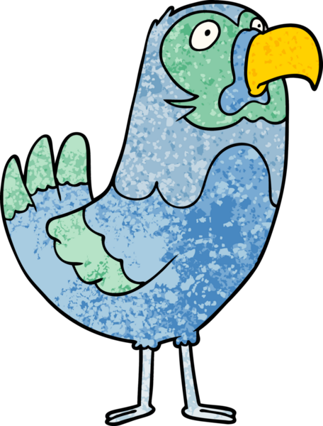 Bir insan tarafından çizilmiş papağan.