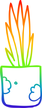 gökkuşağı gradyan çizgi çizimi bir insan tarafından çizilmiş bir karikatür ev bitkisi