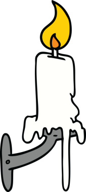 Bir insan tarafından çizilmiş bir mum çubuğu karalaması.