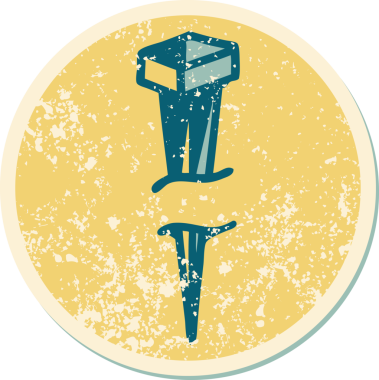 Bir insan tarafından çizilmiş demir tırnağın sembolik dövmesi.