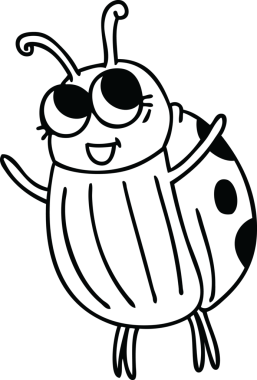 Bir insan tarafından çizilmiş tuhaf bir uğur böceği çizimi.