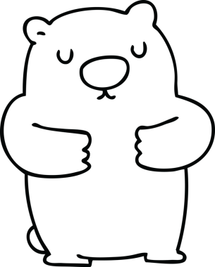 Bir insan tarafından çizilmiş garip çizgi film kunduzu.