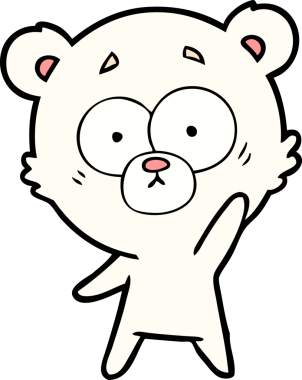 Bir insan tarafından çizilmiş sürpriz kutup ayısı karikatürü