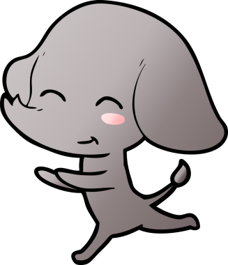 Bir insan tarafından çizilmiş şirin bir fil.