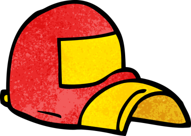 Bir insan tarafından çizilmiş karalama beyzbol şapkası.