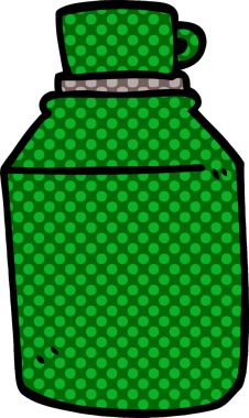 Bir insan tarafından çizilmiş sıcak içecek şişesi.