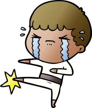 Bir insan tarafından çizilmiş ağlayan çizgi film adamı.