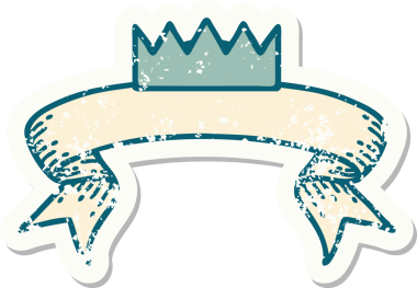 Bir insan tarafından çizilmiş eski bir taç etiketi.