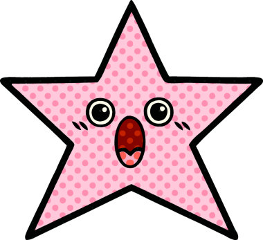 Bir insan tarafından çizilmiş yıldız balığı çizgi filmi.